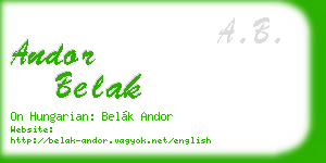 andor belak business card